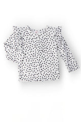 Scattered Dot L/S Ruffle Tee-Mila & Rose ®