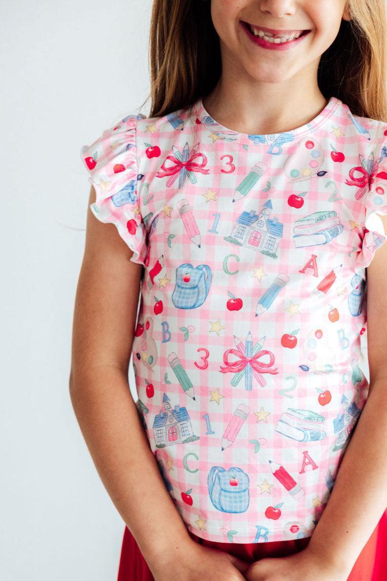 School Days S/S Ruffle Tee-Mila & Rose ®