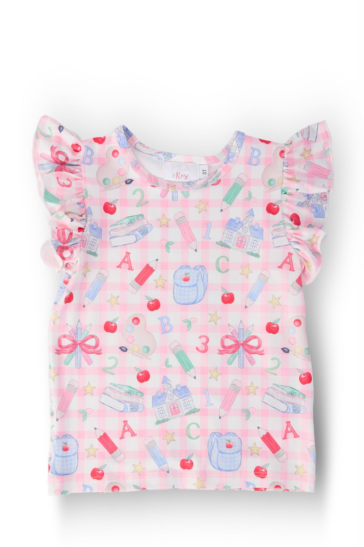 School Days S/S Ruffle Tee-Mila & Rose ®