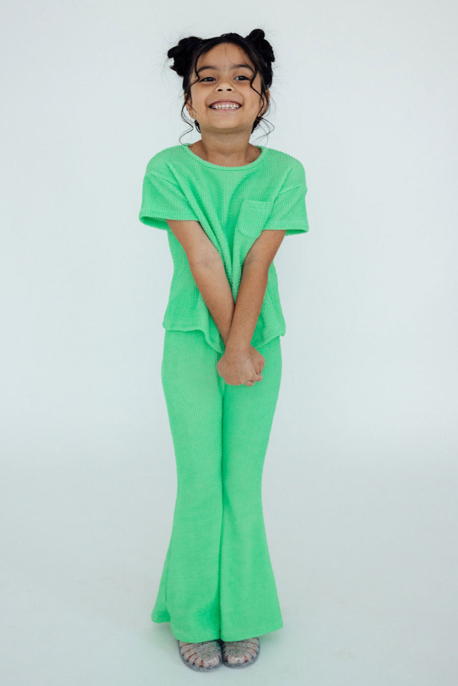 Seafoam Green Scrunchy Pocket Tee-Mila & Rose ®