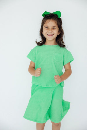 Seafoam Green Scrunchy Pocket Tee-Mila & Rose ®