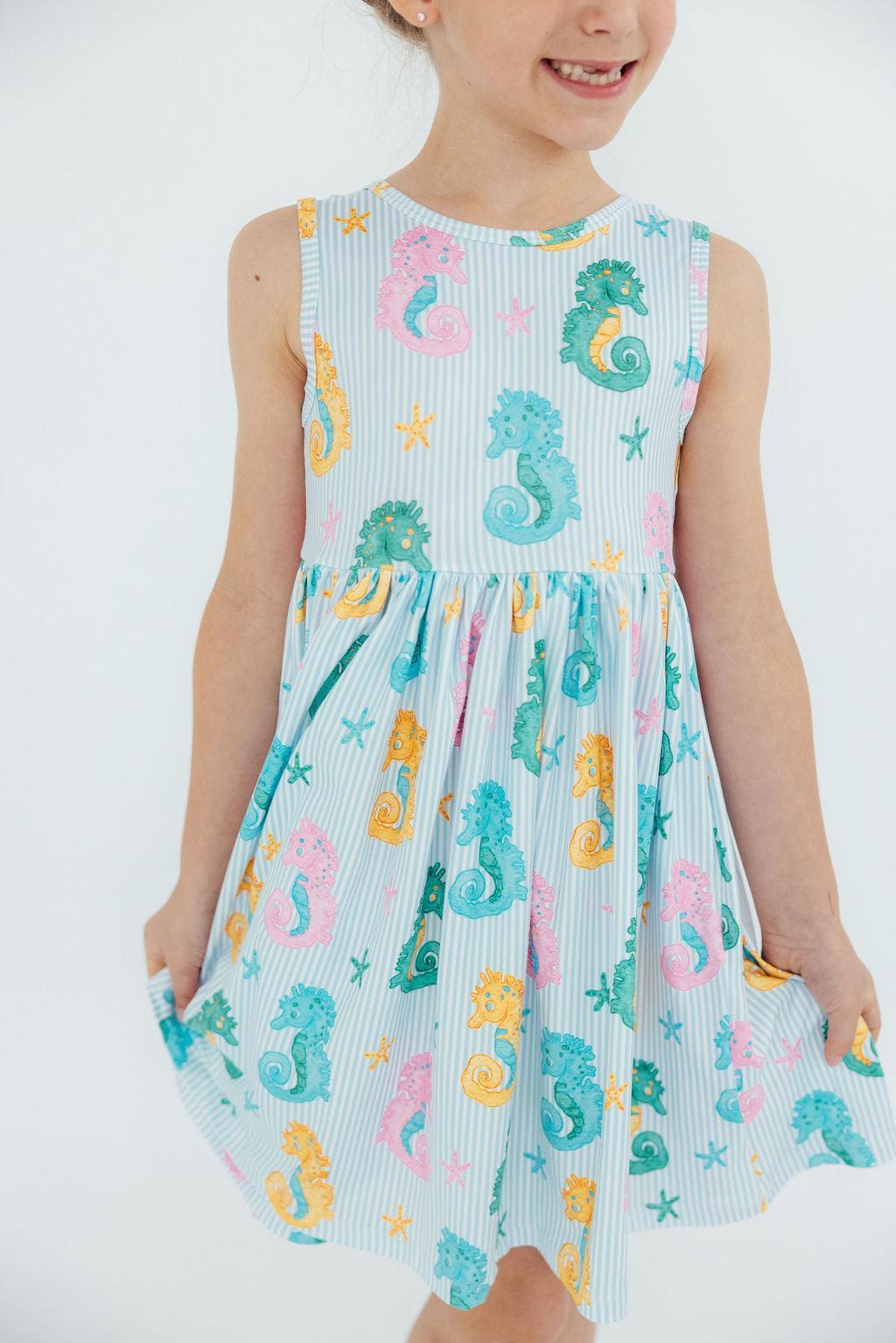 Seahorse Swirl Tank Twirl Dress-Mila & Rose ®