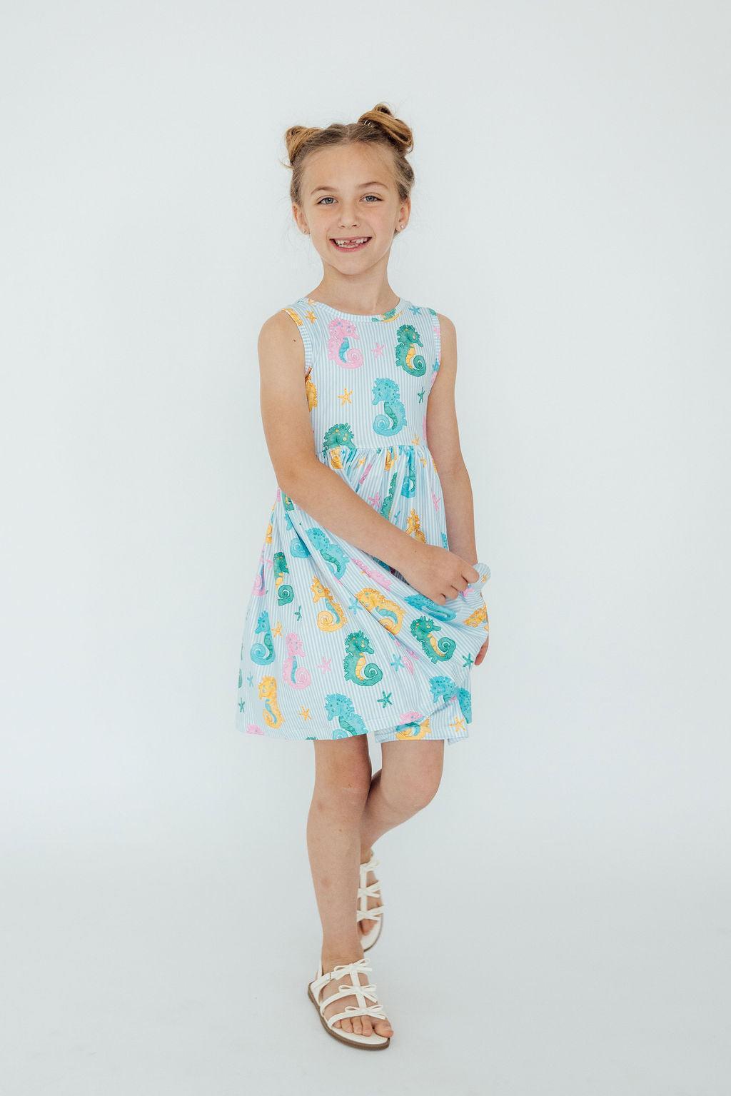 Seahorse Swirl Tank Twirl Dress-Mila & Rose ®