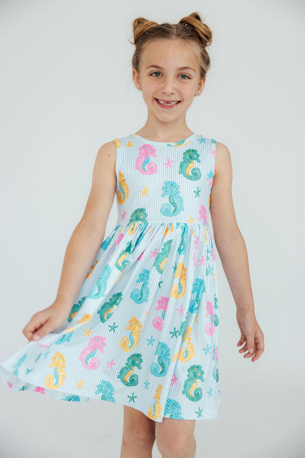 Seahorse Swirl Tank Twirl Dress-Mila & Rose ®