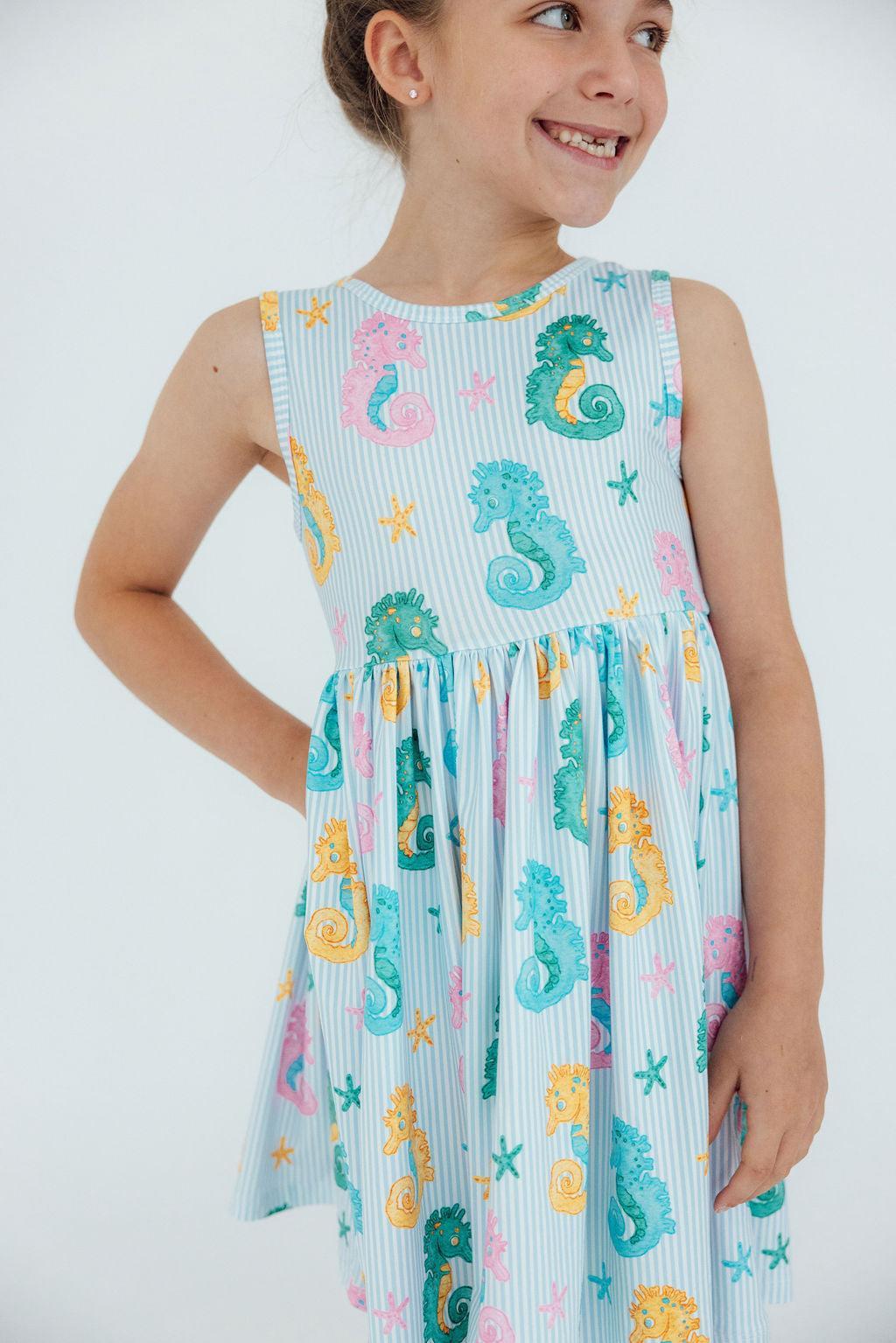 Seahorse Swirl Tank Twirl Dress-Mila & Rose ®