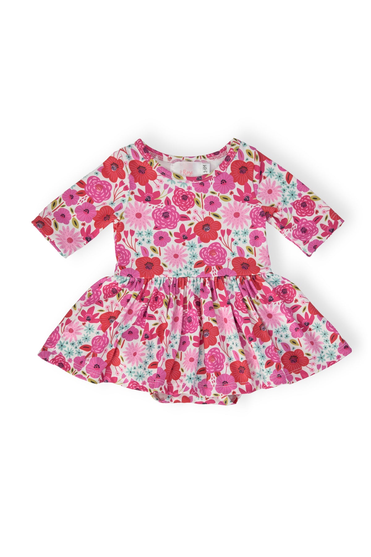 Secret Garden 3/4 Sleeve Twirl Bodysuit-Mila & Rose ®