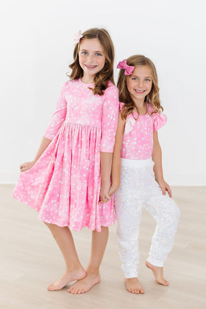 Shine Bright 3/4 Sleeve Pocket Twirl Dress-Mila & Rose ®