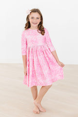 Shine Bright 3/4 Sleeve Pocket Twirl Dress-Mila & Rose ®