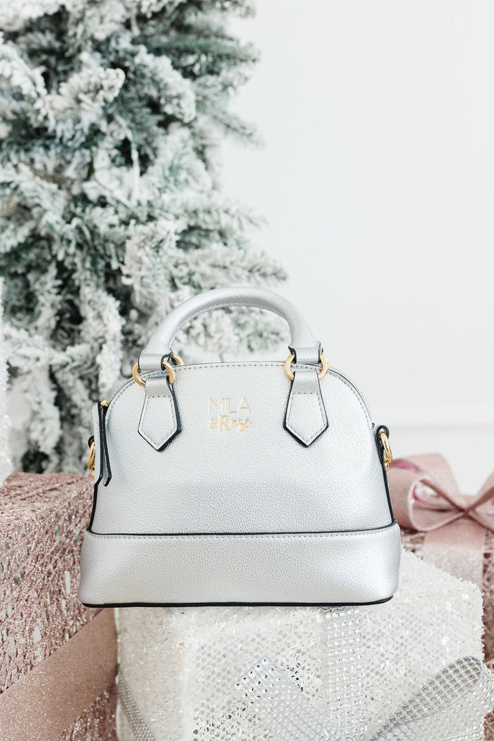 SALE Silver Metallic Girl's Crossbody Purse-Mila & Rose ®