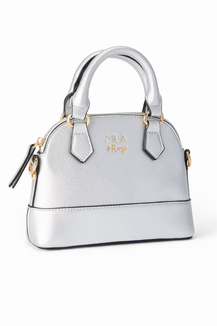 SALE Silver Metallic Girl's Crossbody Purse-Mila & Rose ®