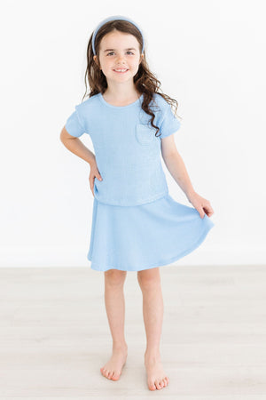 Sky Blue Scrunchy Pocket Tee-Mila & Rose ®
