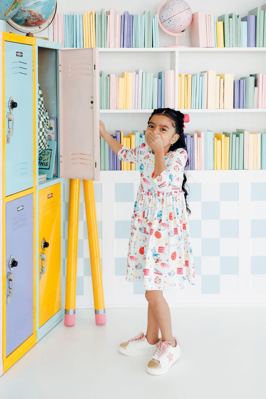 Smarty Pants 3/4 Sleeve Pocket Twirl Dress-Mila & Rose ®
