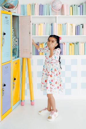 Smarty Pants 3/4 Sleeve Pocket Twirl Dress-Mila & Rose ®