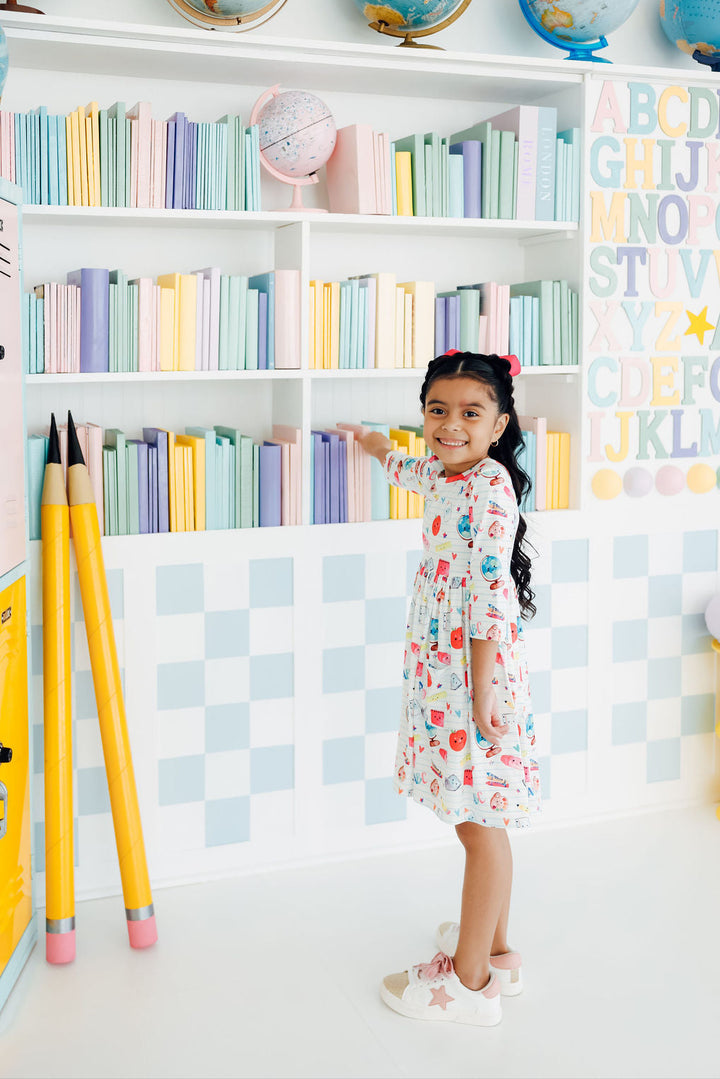 SALE Smarty Pants 3/4 Sleeve Pocket Twirl Dress-Mila & Rose ®