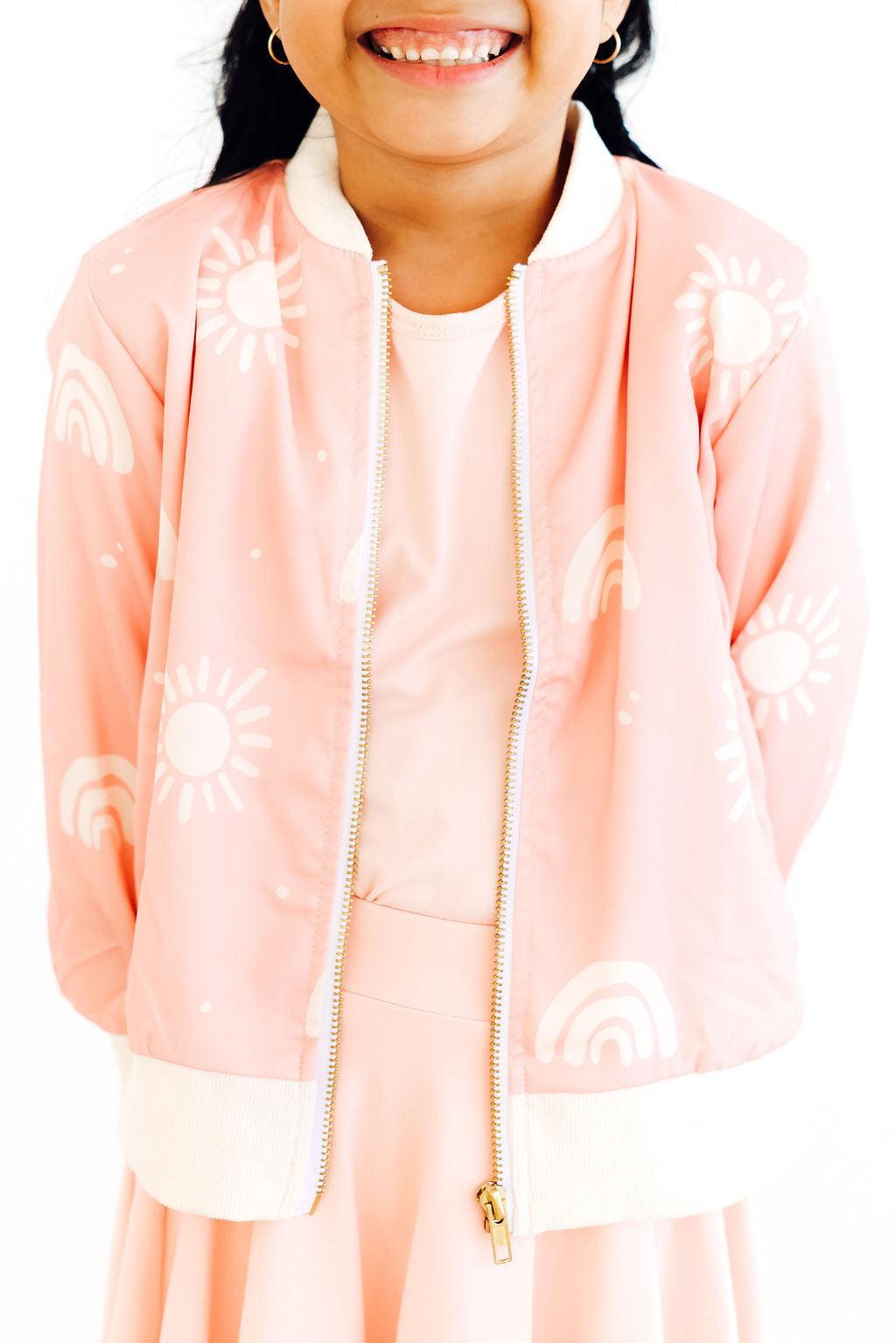 SALE Soft Pink Suns Satin Jacket-Mila & Rose ®