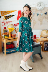 Southlake Carroll Dragons 3/4 Sleeve Pocket Twirl Dress-Mila & Rose ®