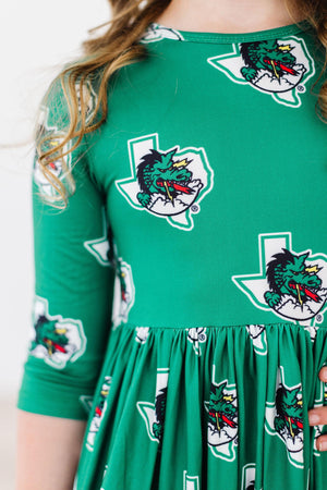 Southlake Carroll Dragons 3/4 Sleeve Pocket Twirl Dress-Mila & Rose ®