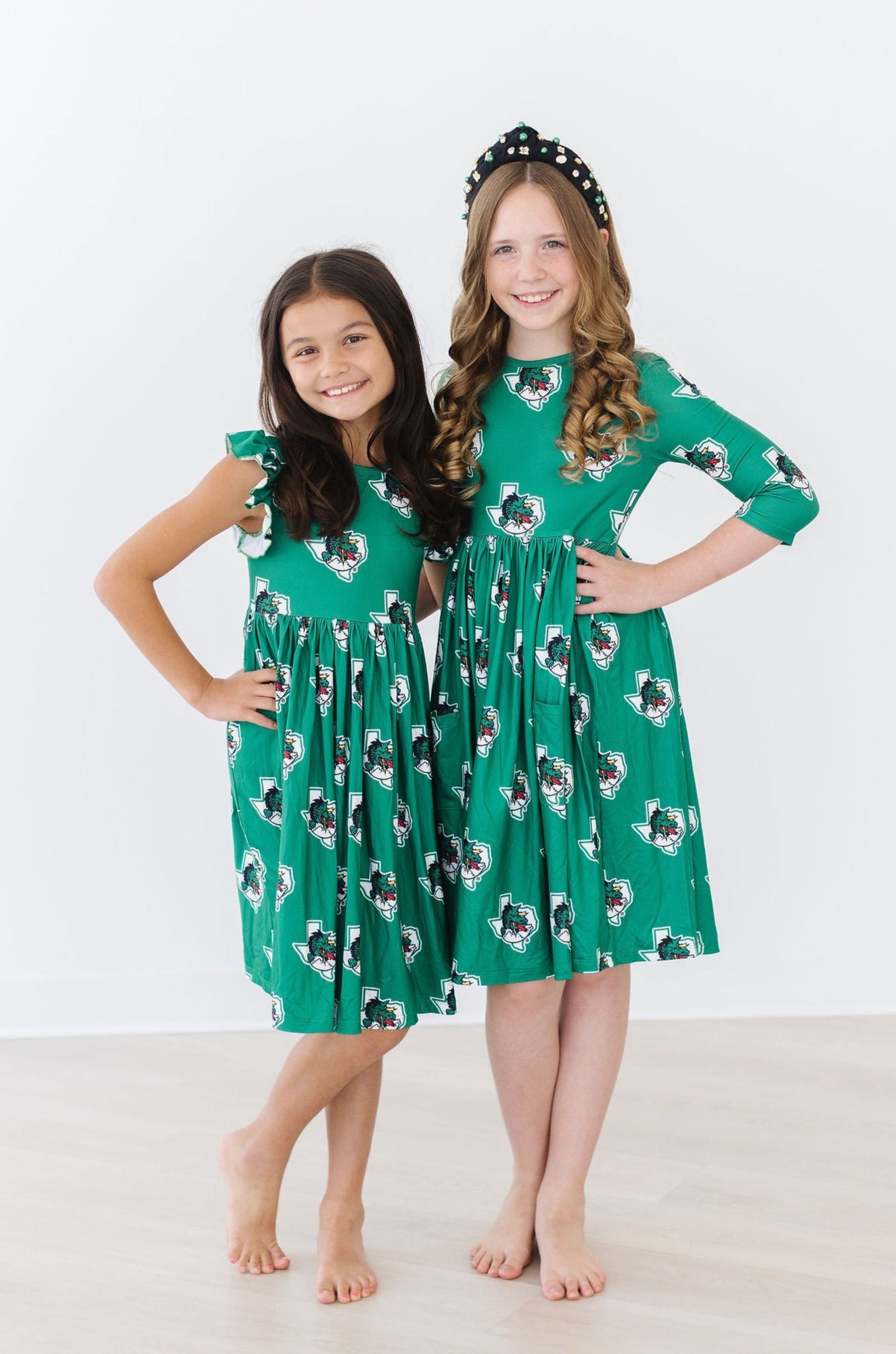 Southlake Carroll Dragons 3/4 Sleeve Pocket Twirl Dress-Mila & Rose ®