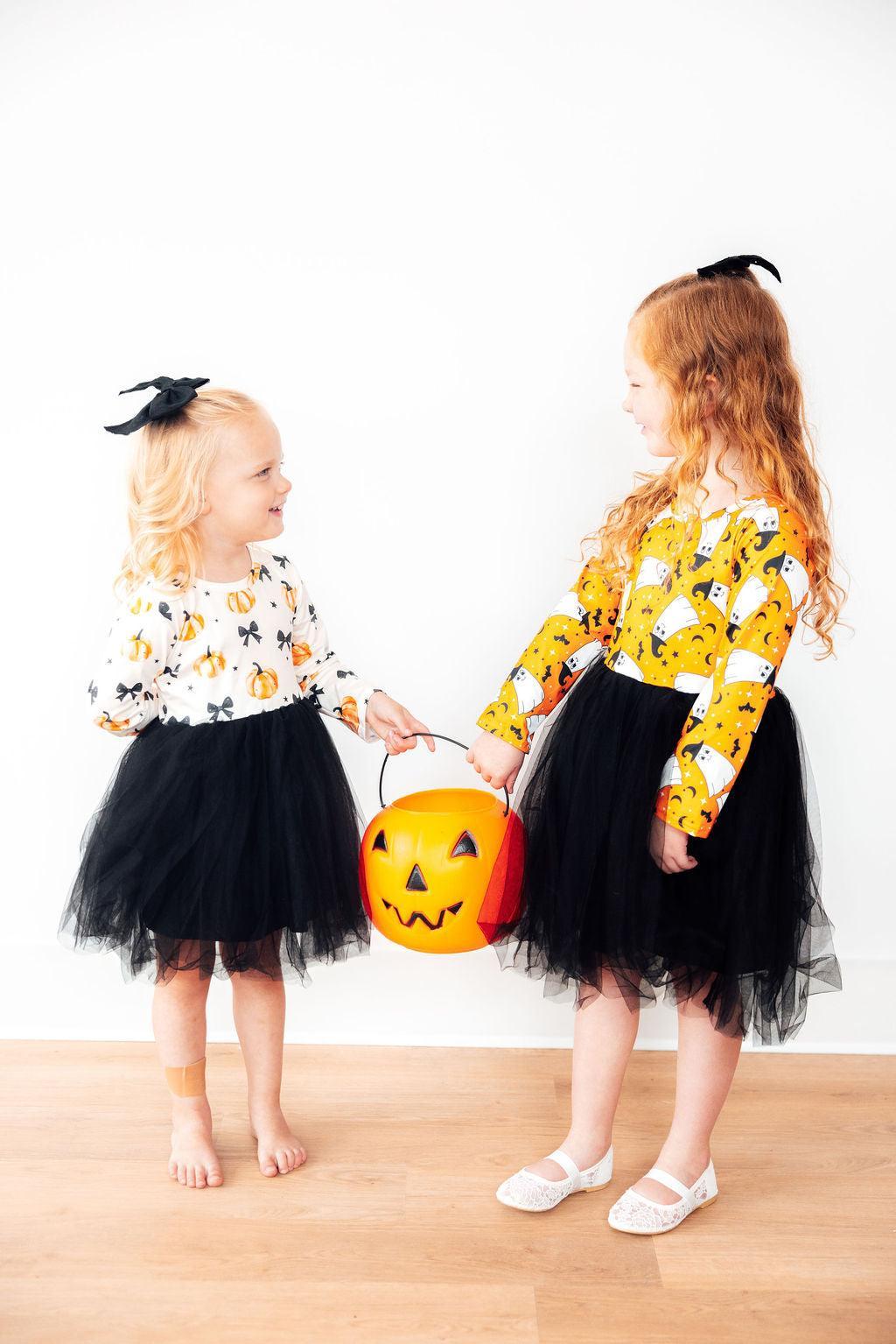 Pretty in Pumpkin L/S Tutu Dress-Mila & Rose ®