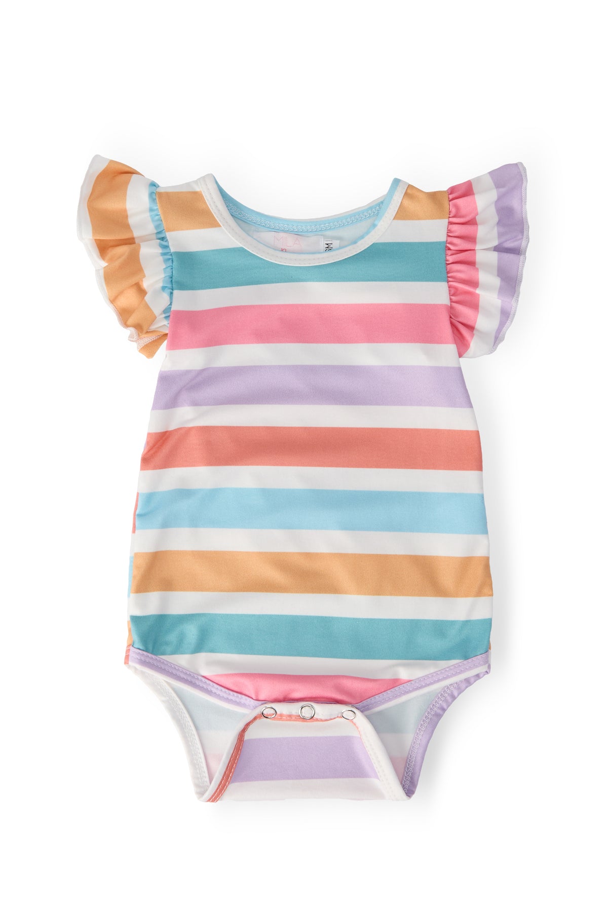 Spring Stripes S/S Flutter Bodysuit-Mila & Rose ®