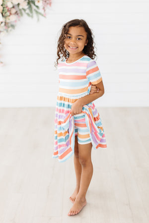 Spring Stripes S/S Pocket Twirl Dress-Mila & Rose ®