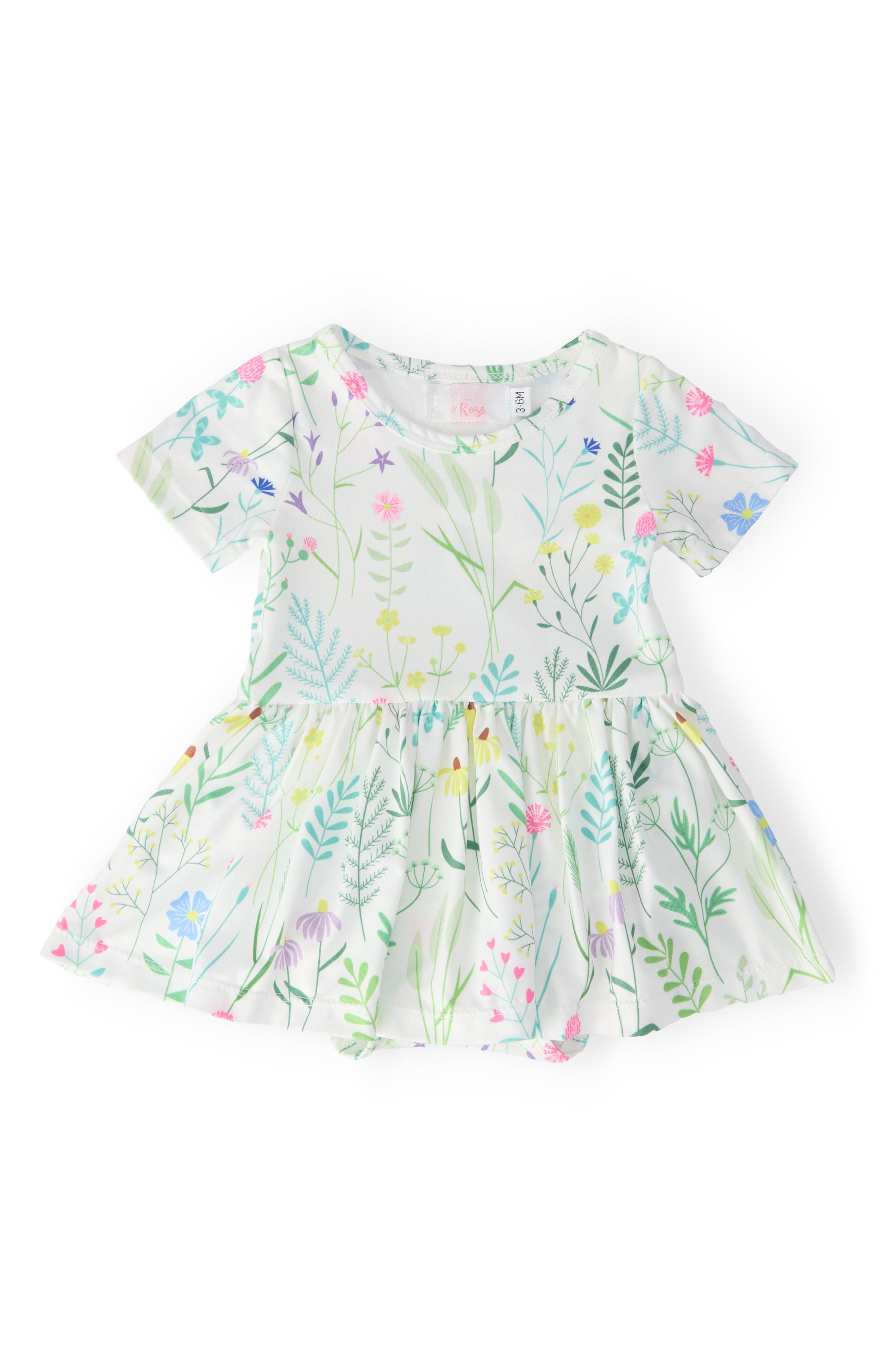Spring Dandelion Floral S/S Twirl Bodysuit-Mila & Rose ®