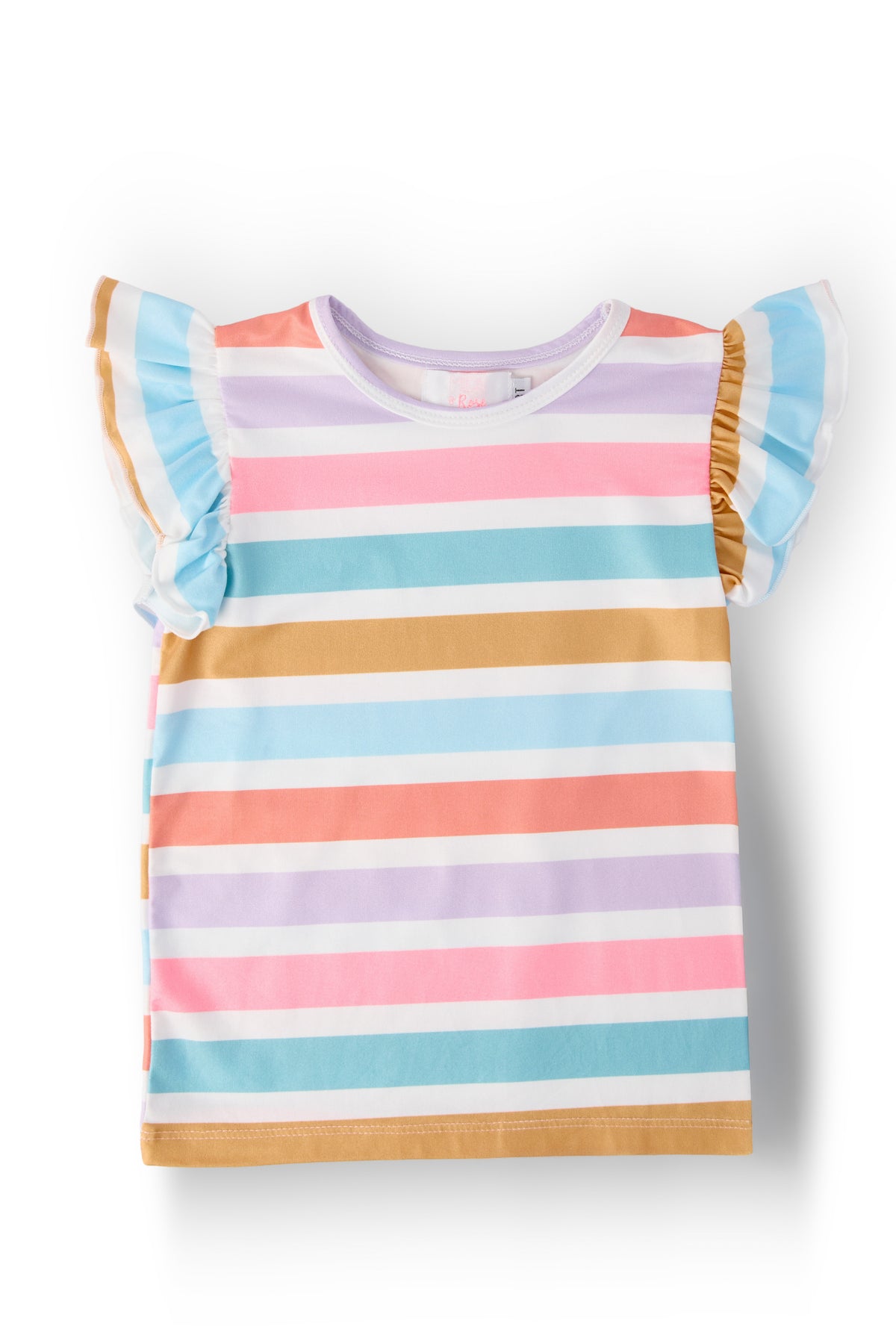 Spring Stripes S/S Ruffle Tee-Mila & Rose ®