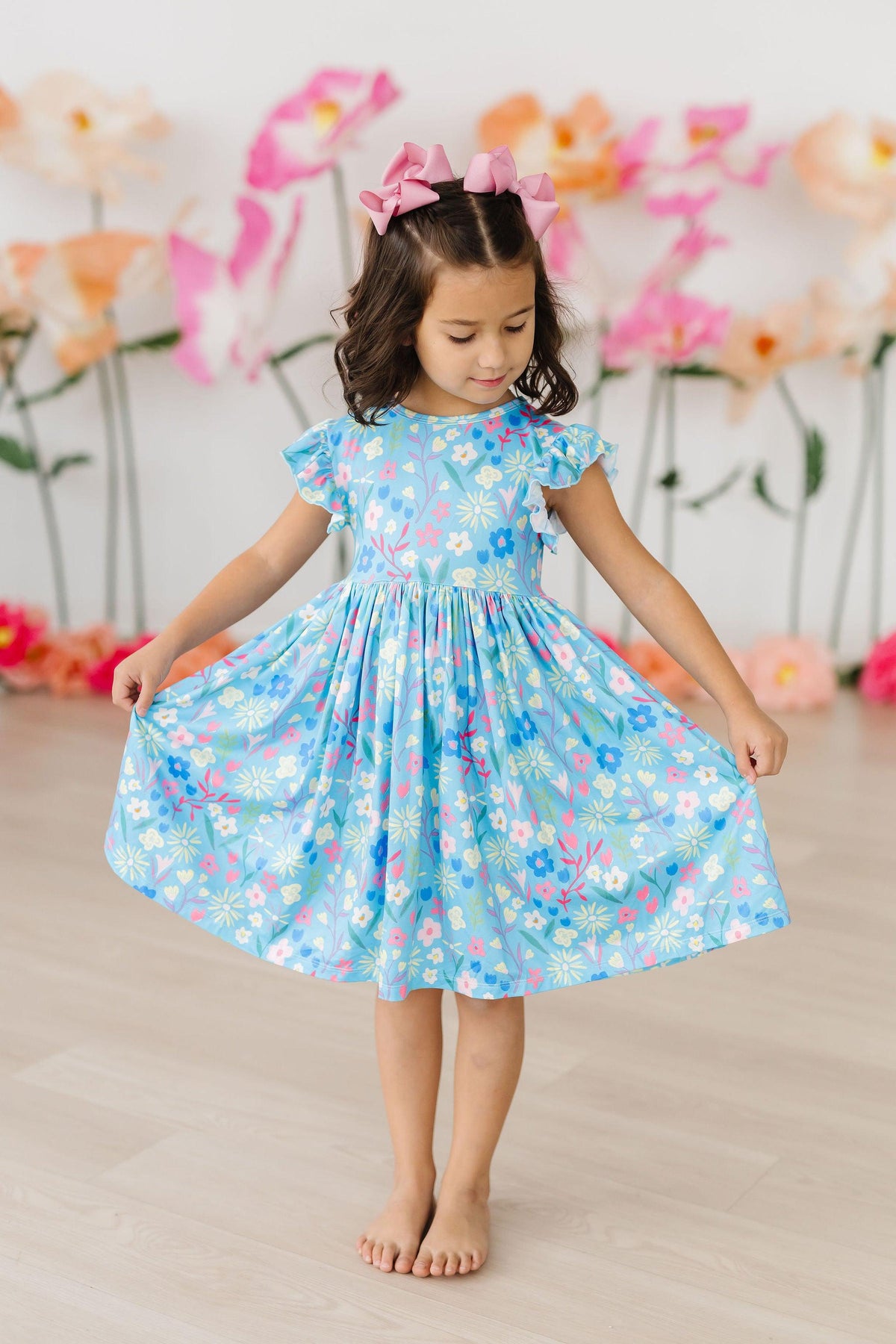 Springtime Splendor Flutter Sleeve Twirl Dress 6-12M