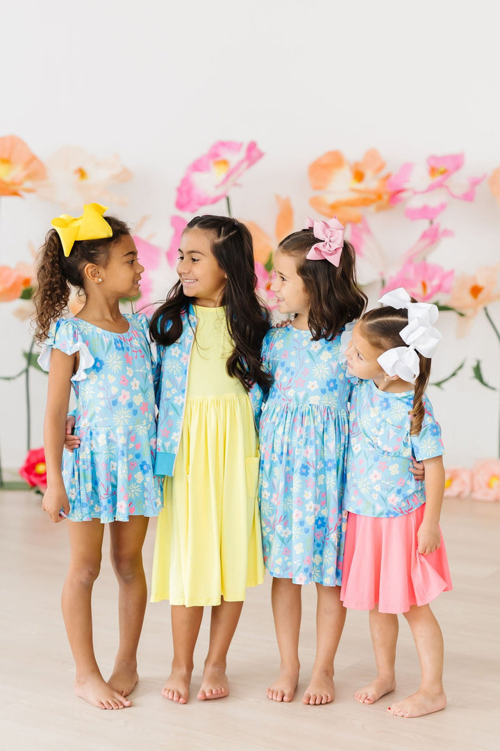 Springtime Splendor Flutter Sleeve Twirl Dress-Mila & Rose ®