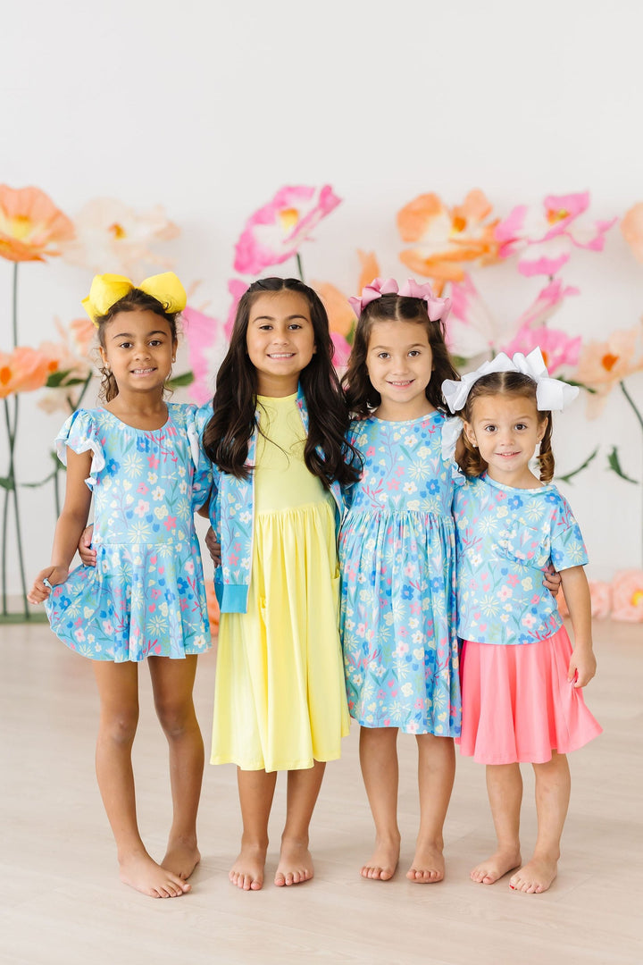 Springtime Splendor Flutter Sleeve Twirl Dress-Mila & Rose ®