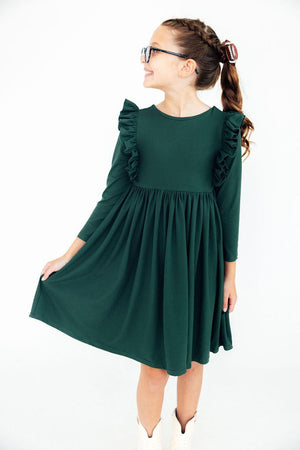 Spruce L/S Ruffle Twirl Dress-Mila & Rose ®