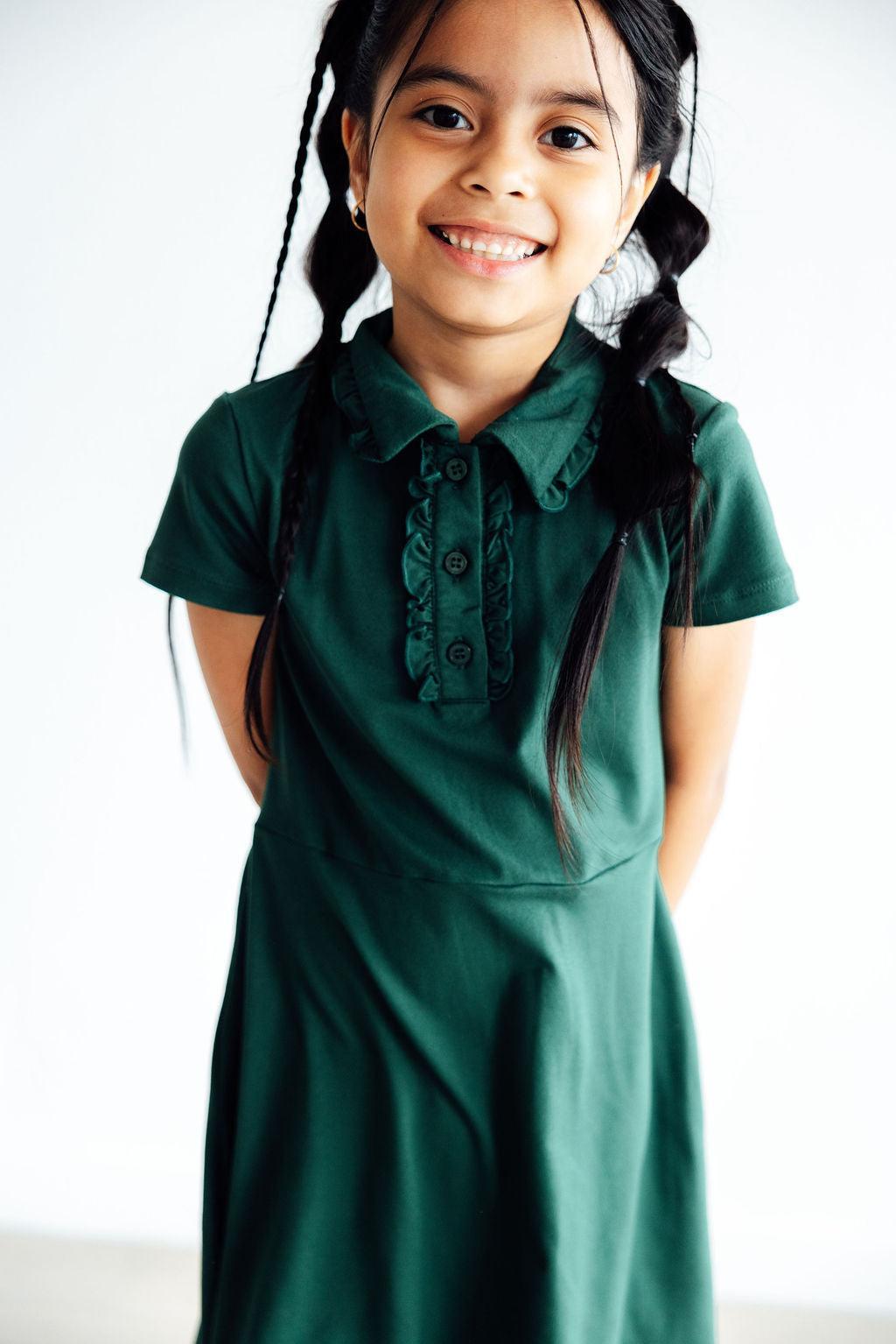 Girls' Spruce Polo Dress Size: 4T Toddler By Mila & Rose Girls' Spruce Polo Dress Size: 4T Toddler By Mila & Rose