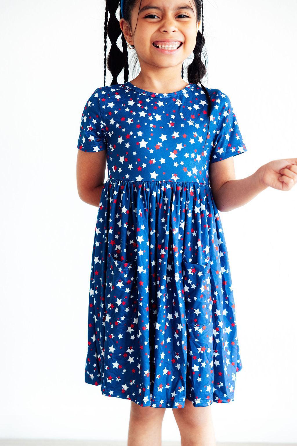 Star Bright S/S Pocket Twirl Dress-Mila & Rose ®