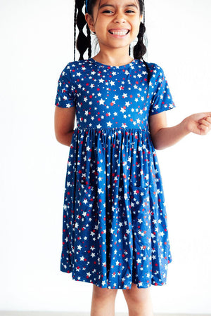 Star Bright S/S Pocket Twirl Dress-Mila & Rose ®