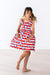Stars & Stripes Ruffle Cross Back Dress-Mila & Rose ®