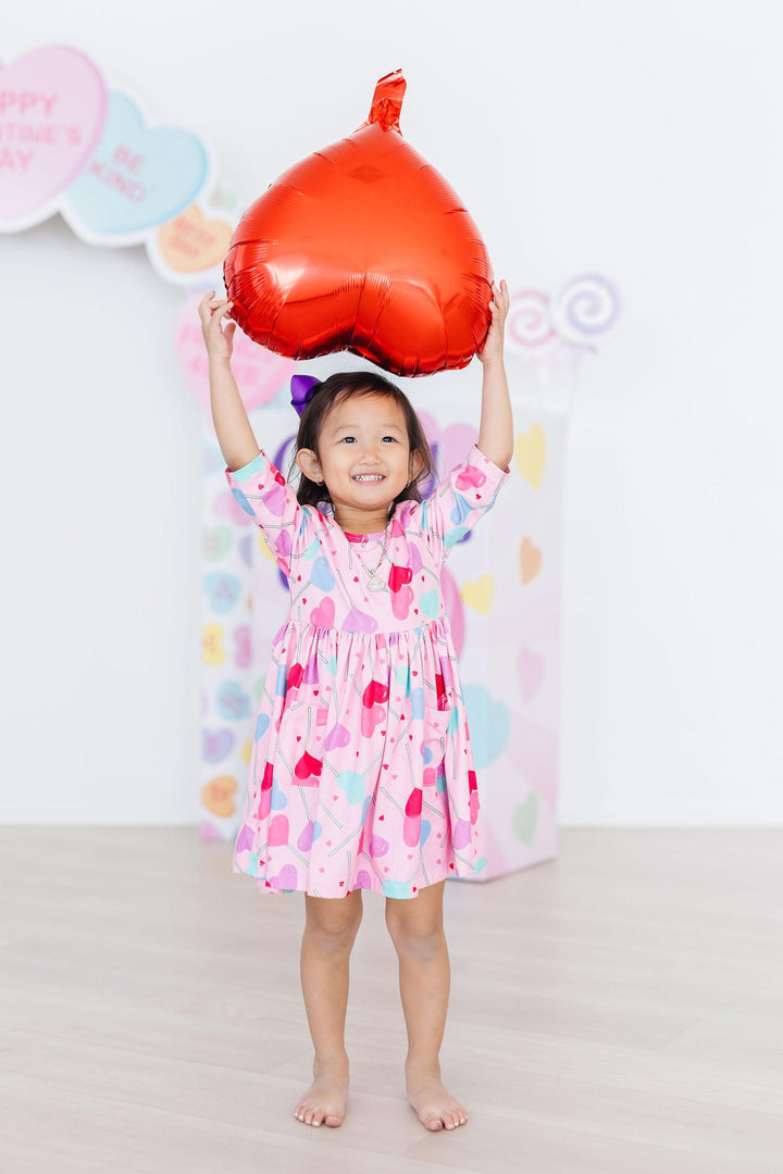 Sucker for You 3/4 Sleeve Pocket Twirl Dress-Mila & Rose ®