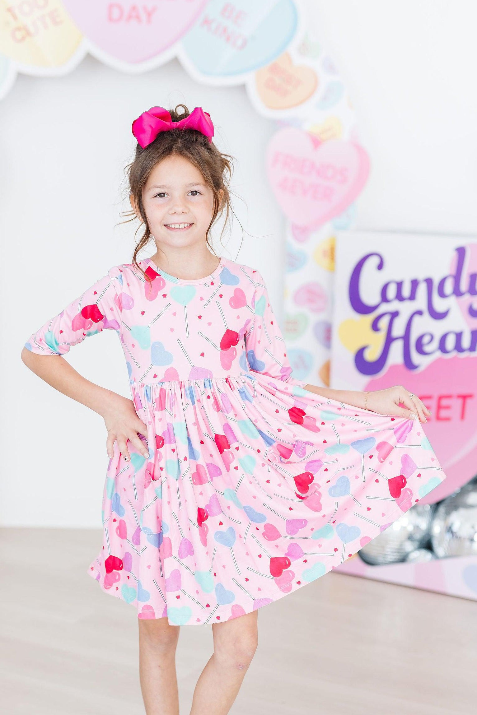 Sucker for You 3/4 Sleeve Pocket Twirl Dress-Mila & Rose ®