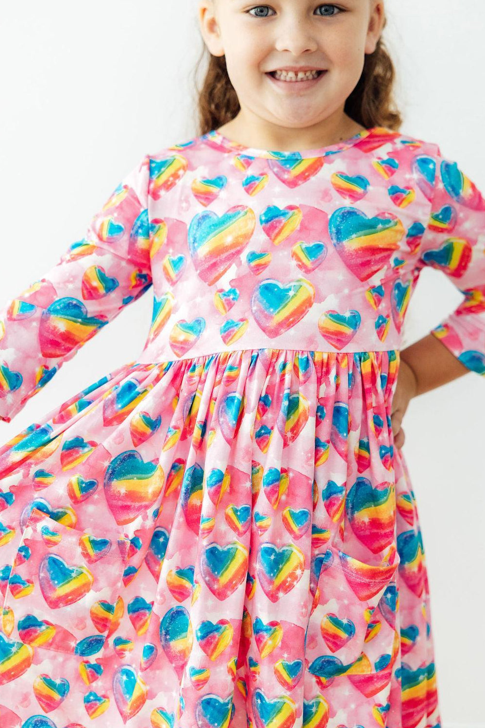 Sugar & Spice 3/4 Sleeve Pocket Twirl Dress-Mila & Rose ®