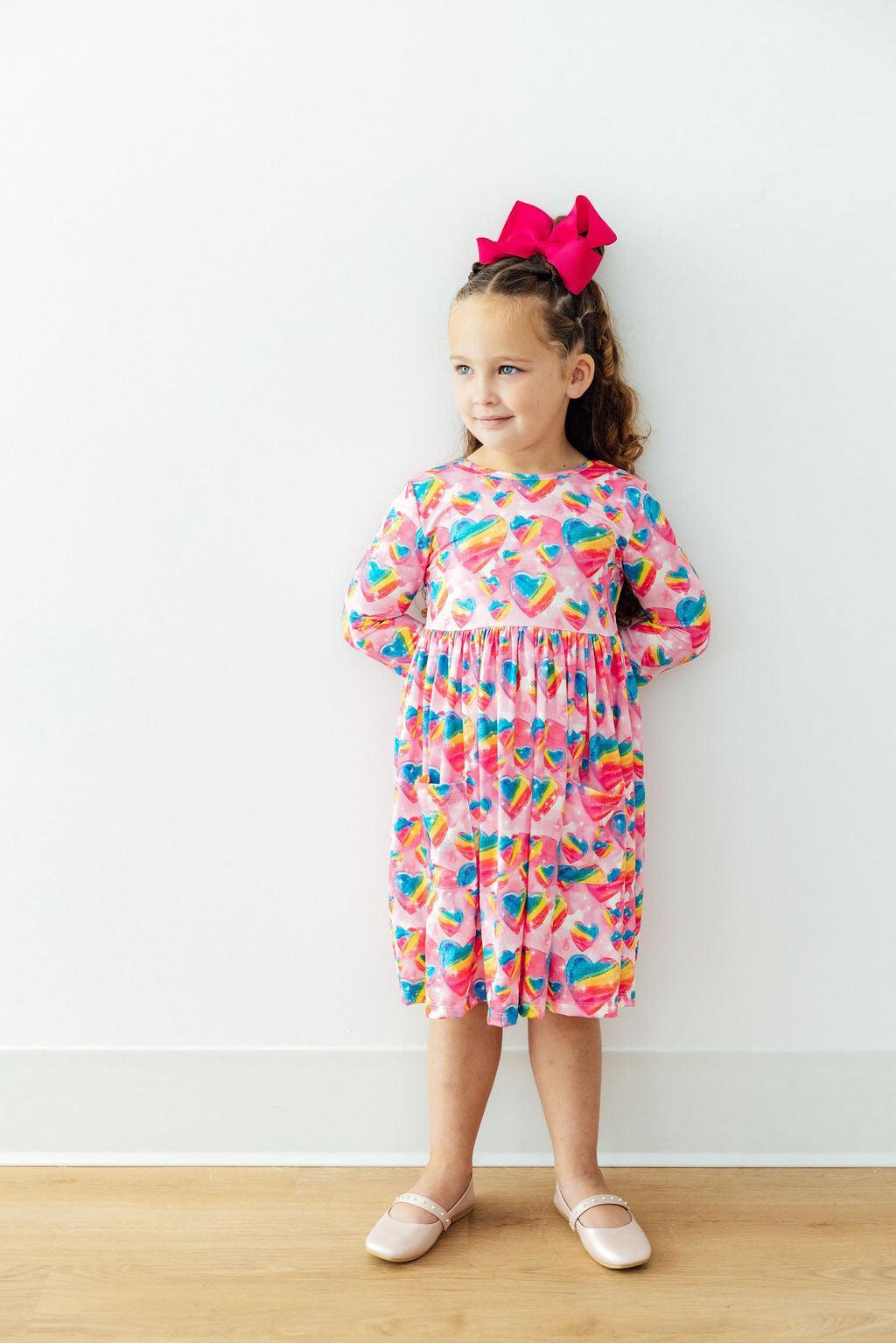 Sugar & Spice 3/4 Sleeve Pocket Twirl Dress-Mila & Rose ®
