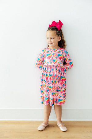 Sugar & Spice 3/4 Sleeve Pocket Twirl Dress-Mila & Rose ®
