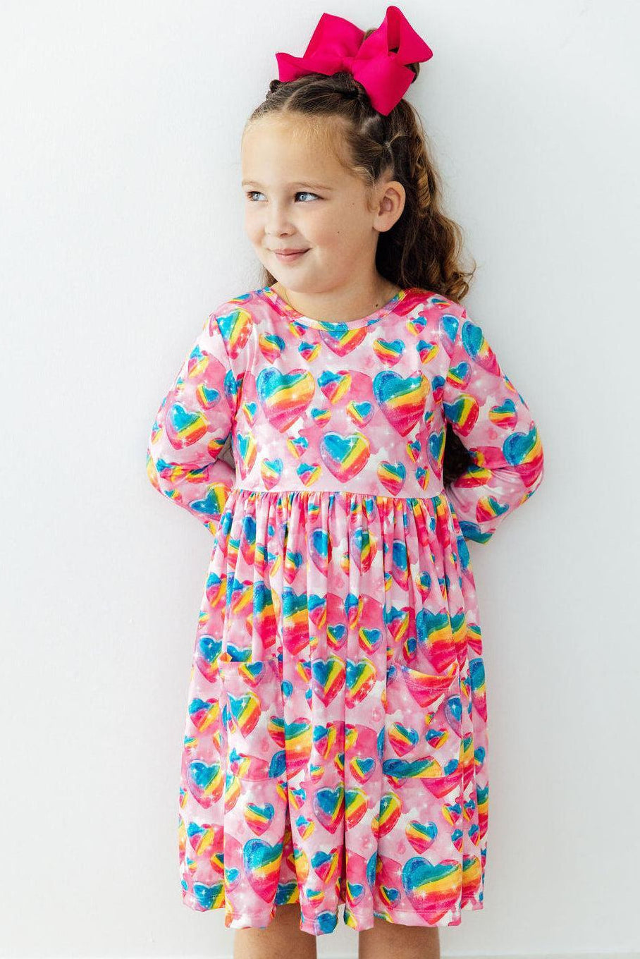 Sugar & Spice 3/4 Sleeve Pocket Twirl Dress-Mila & Rose ®