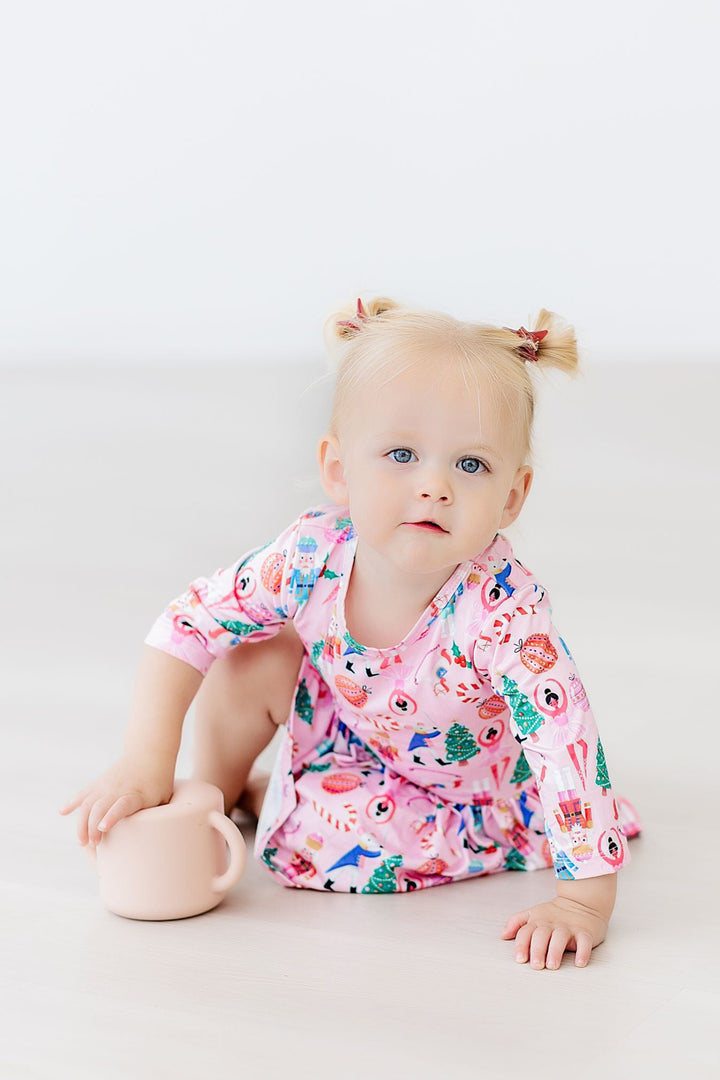 Sugarplum Fairy 3/4 Sleeve Twirl Bodysuit-Mila & Rose ®