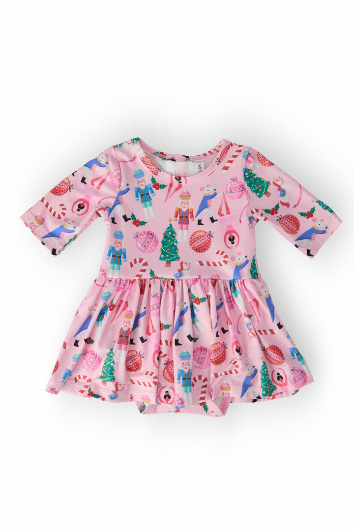 Sugarplum Fairy 3/4 Sleeve Twirl Bodysuit-Mila & Rose ®