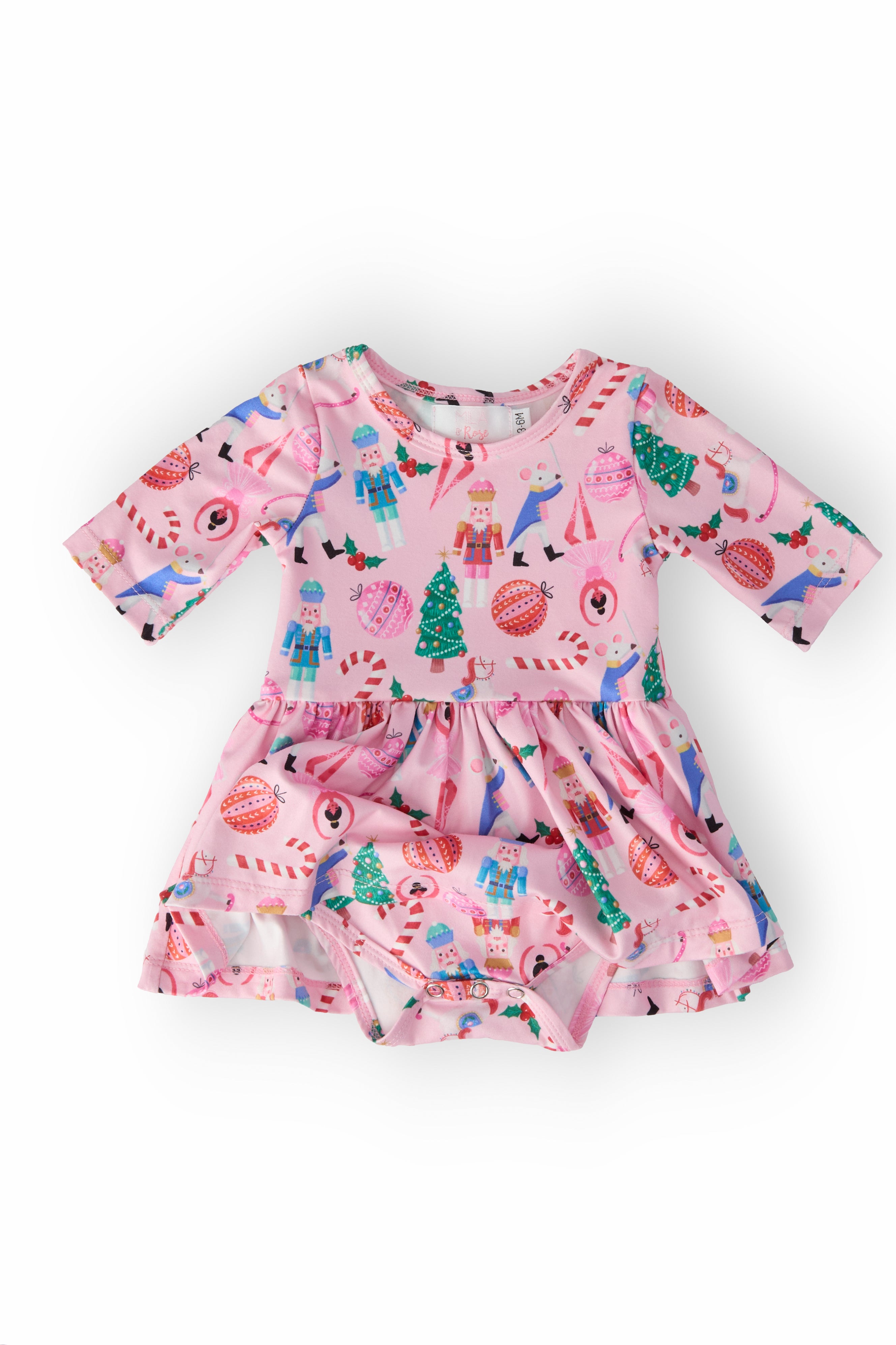 Sugarplum Fairy 3/4 Sleeve Twirl Bodysuit-Mila & Rose ®