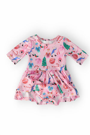 Sugarplum Fairy 3/4 Sleeve Twirl Bodysuit-Mila & Rose ®