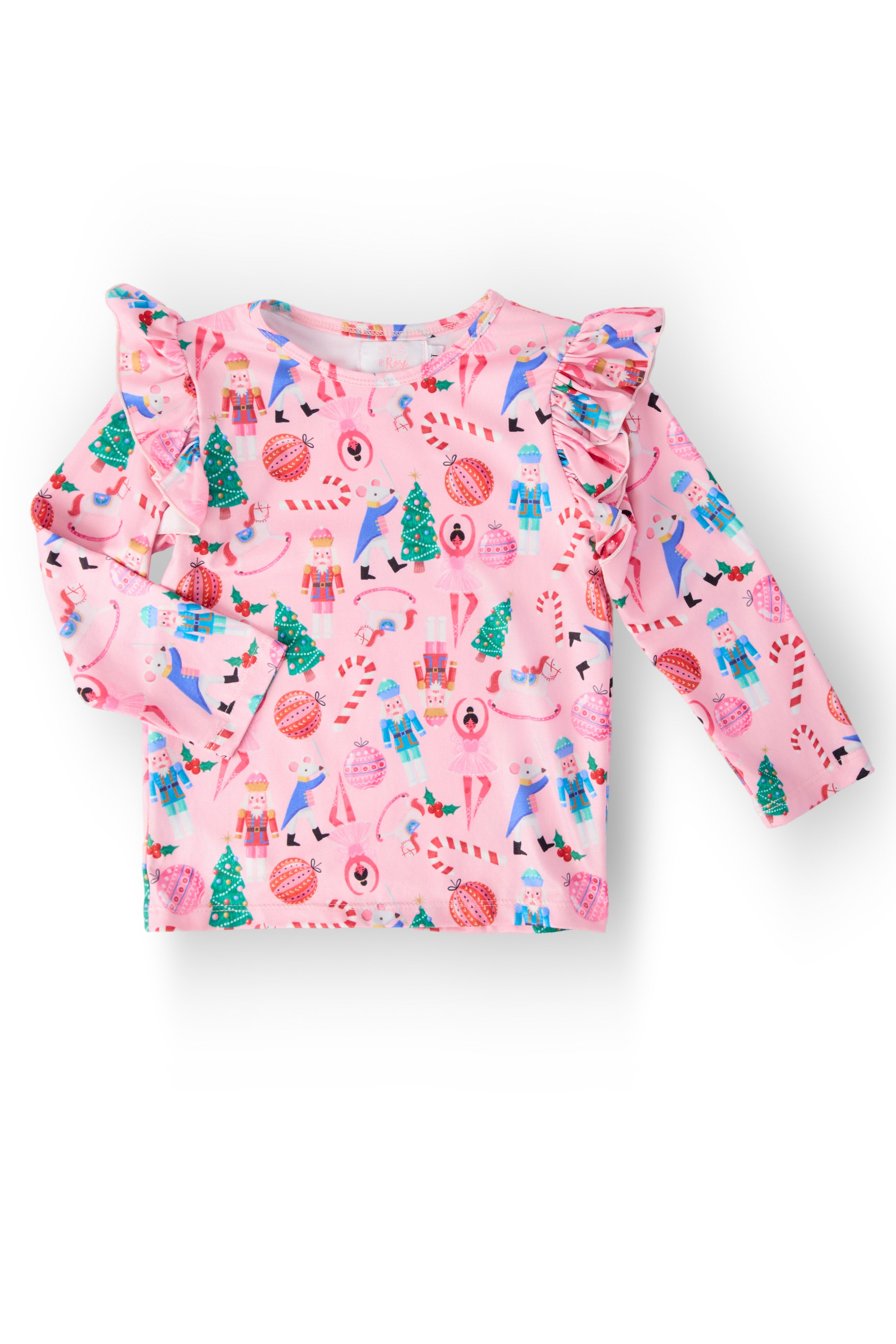 Sugarplum Fairy L/S Ruffle Tee-Mila & Rose ®
