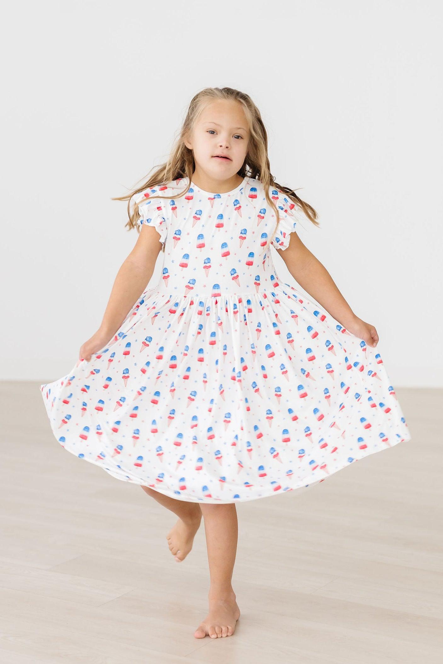 Summer Sweets Flutter Sleeve Twirl Dress-Mila & Rose ®