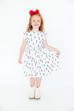 Summer Sweets Flutter Sleeve Twirl Dress-Mila & Rose ®