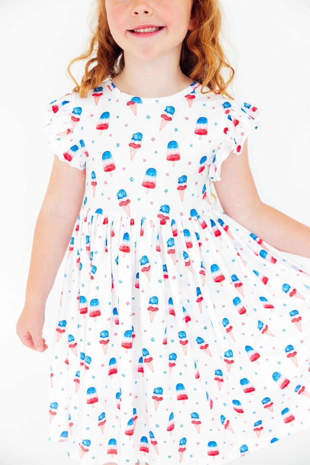 Summer Sweets Flutter Sleeve Twirl Dress-Mila & Rose ®
