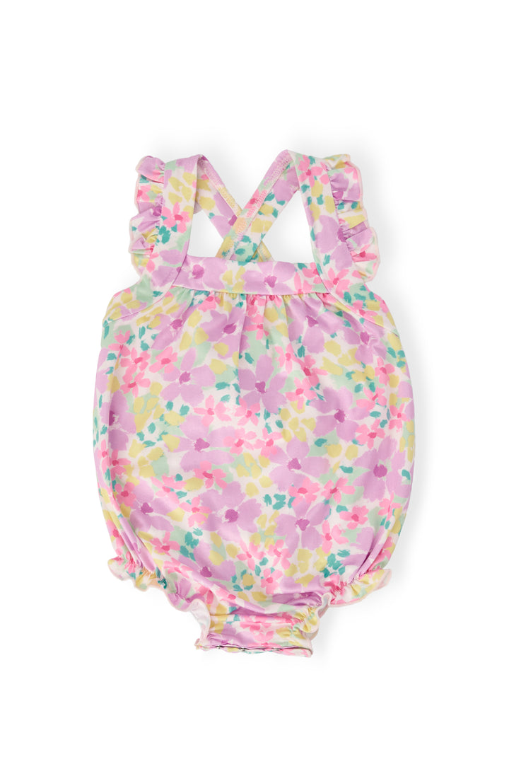 Summer Watercolor Ruffle Cross Back Romper-Mila & Rose ®